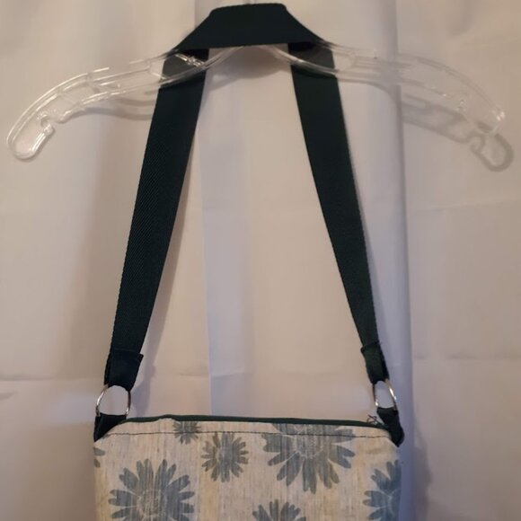 New Canvas Boho Floral Greige Teal Purse Shoulder Bag Pretty fabric! - Picture 8 of 10